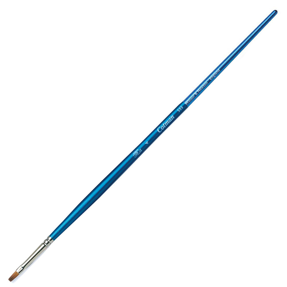 Winsor & Newton Cotman Seri 555 Uzun Saplı Sentetik Kısa Yassı Fırça N:4