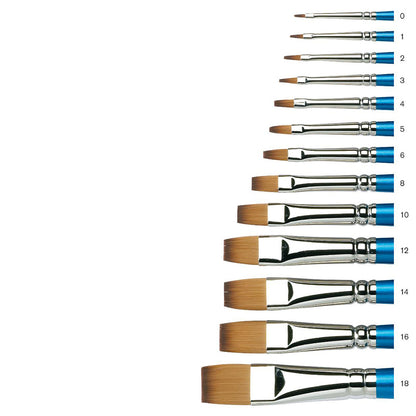 Winsor & Newton Cotman Seri 555 Uzun Saplı Sentetik Kısa Yassı Fırça N:4