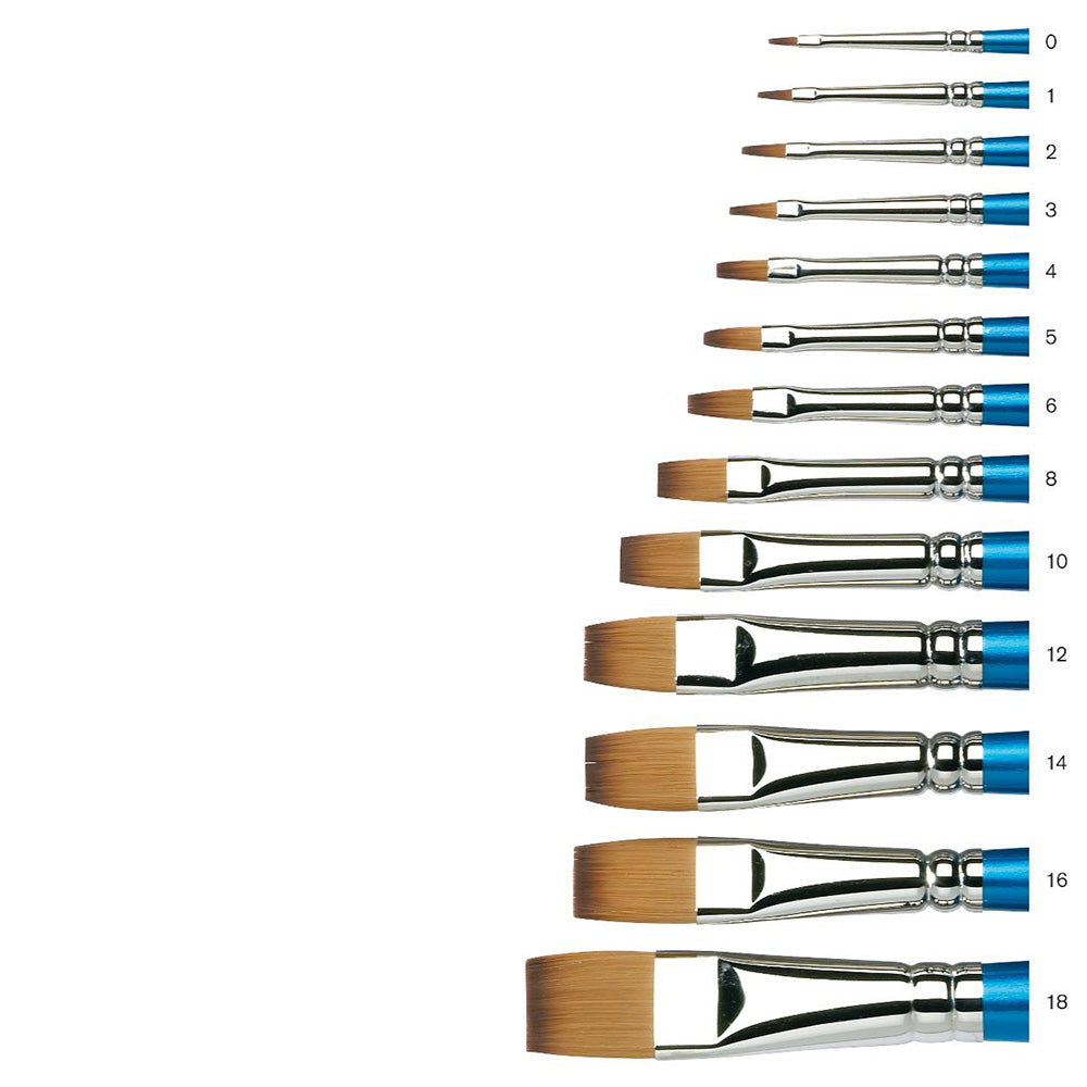 Winsor & Newton Cotman Seri 555 Uzun Saplı Sentetik Kısa Yassı Fırça N:10