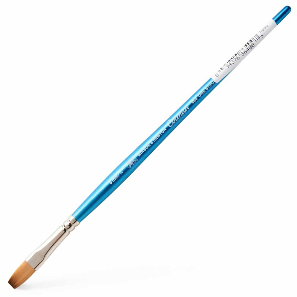 Winsor & Newton Cotman Seri 666 Uzun Saplı Sentetik One-Stroke Fırça N:1/4" (6mm)