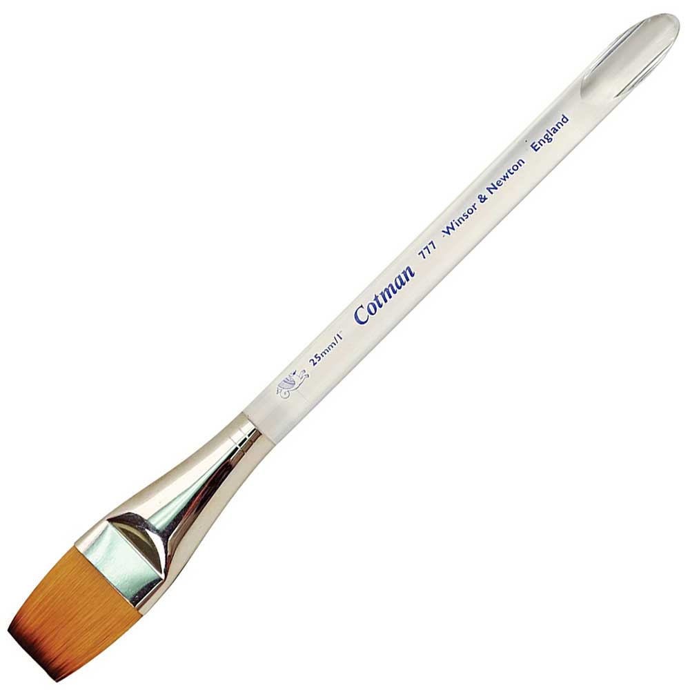 Winsor & Newton Cotman Seri 777 Kısa Saplı Sentetik One-Stroke Fırçası N:1" (25mm)
