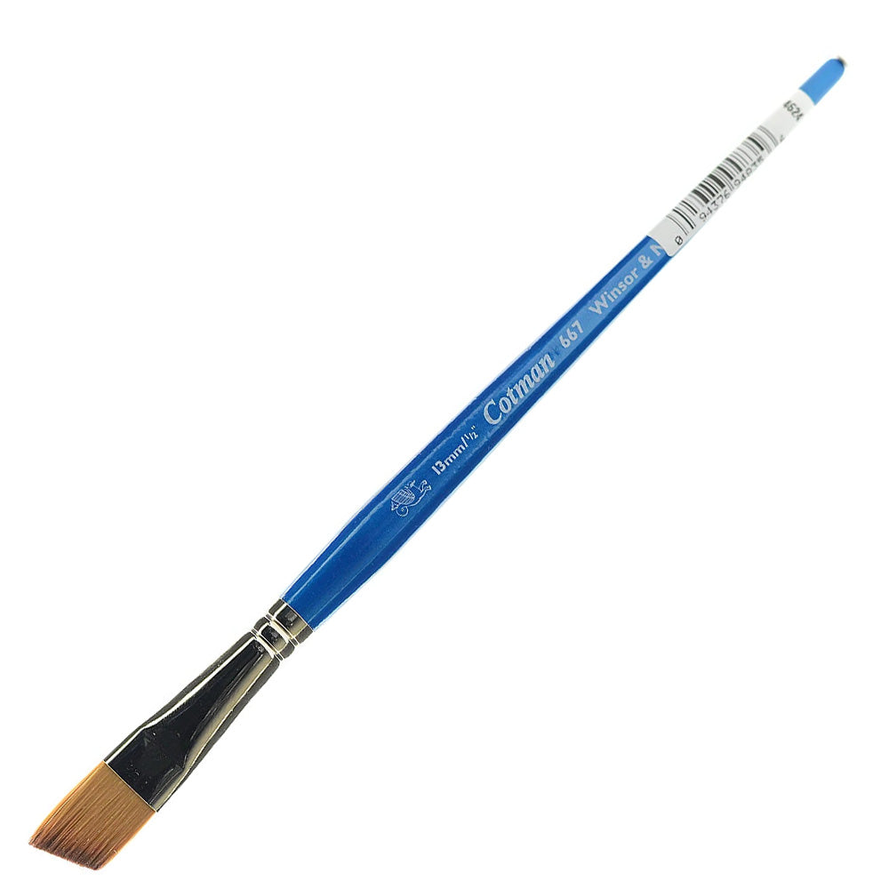 Winsor & Newton Cotman Seri 667 Kısa Saplı Sentetik Açılı Fırça N:1/2" (13mm)