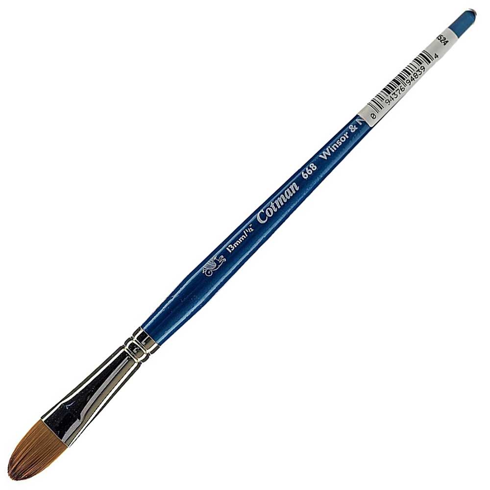 Winsor & Newton Cotman Seri 668 Kısa Saplı Sentetik Kedidili Fırça N:1/2" (13mm)