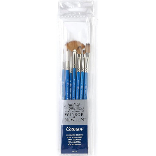 Winsor & Newton Cotman Kısa Saplı Sentetik Fırça Set (7'li)