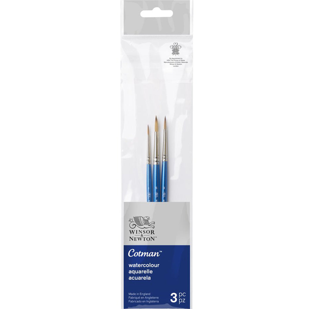 Winsor & Newton Cotman Kısa Saplı Sentetik Fırça Set 1 (3'lü)