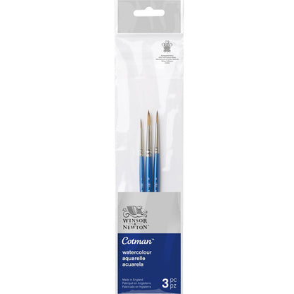 Winsor & Newton Cotman Kısa Saplı Sentetik Fırça Set 1 (3'lü)
