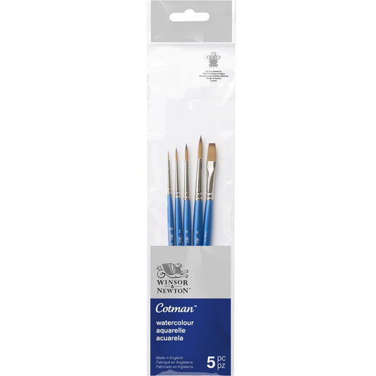 Winsor & Newton Cotman Kısa Saplı Sentetik Fırça Set 1 (5'li)