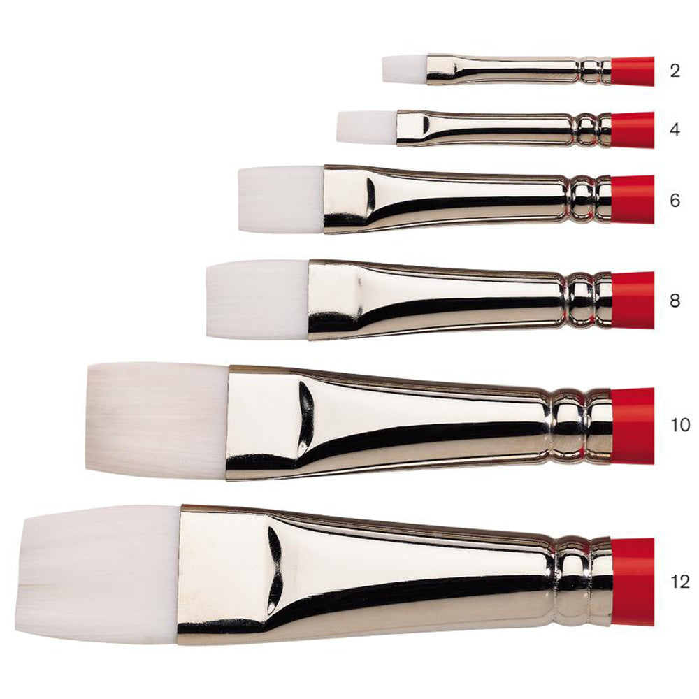 Winsor & Newton University Seri 237 Uzun Saplı Sentetik Kısa Yassı Fırça N:6