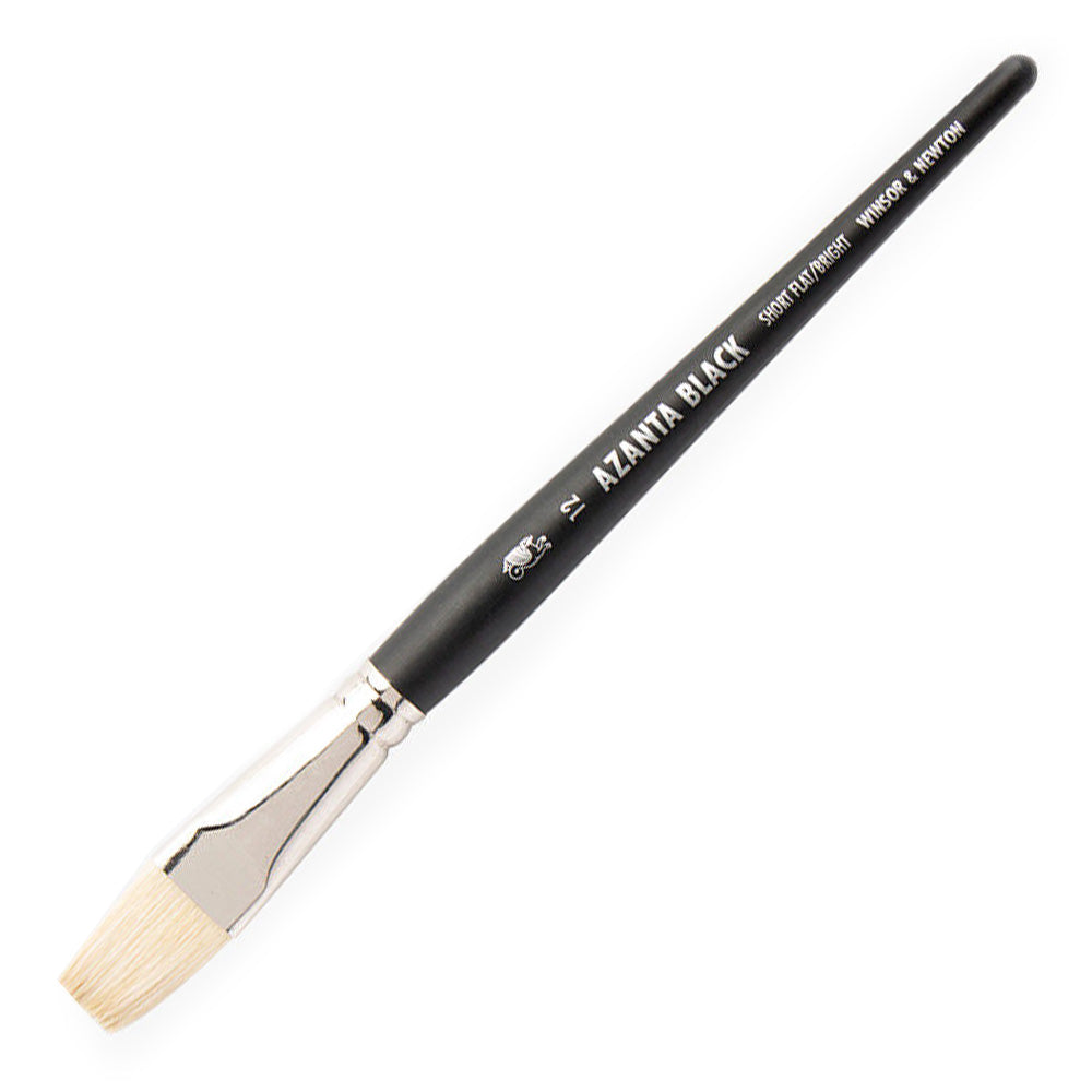 Winsor & Newton Azanta Black Kısa Saplı Kıl Kısa Yassı Fırça N:12