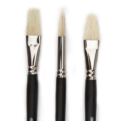 Winsor & Newton Azanta Black Uzun Saplı Sert Kıl Fırça Seti (3 adet)