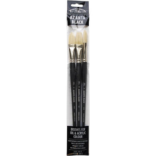Winsor & Newton Azanta Black Uzun Saplı Sert Kıl Fırça Seti (3 adet)