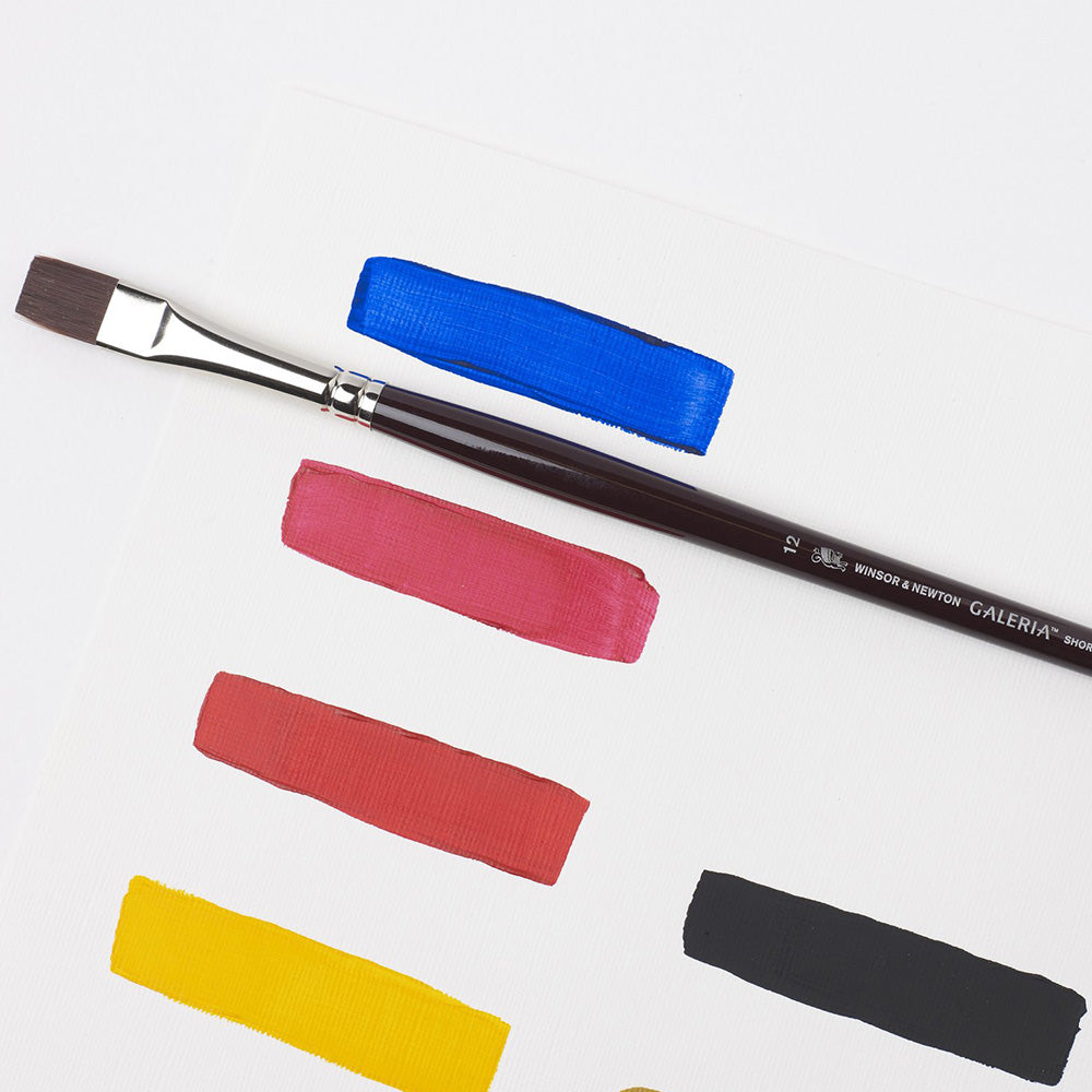 Winsor & Newton Galeria Uzun Saplı Sentetik Kısa Yassı Fırça N:4