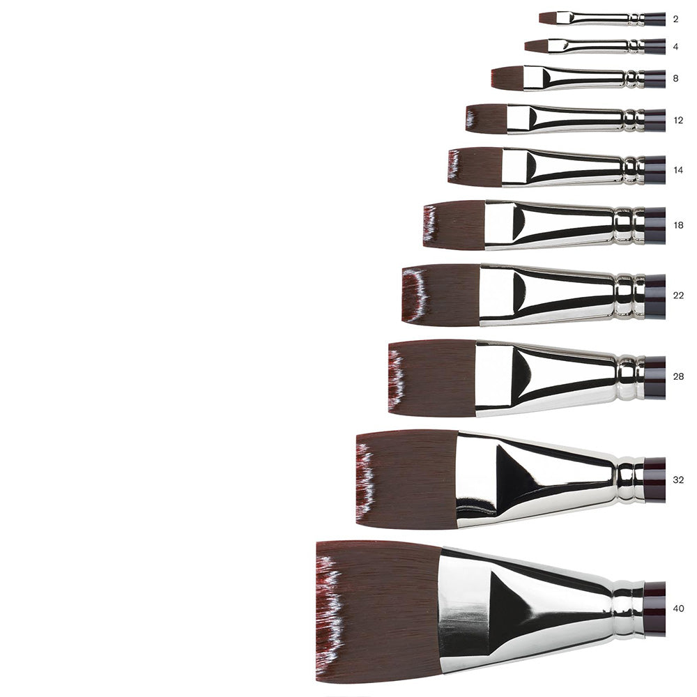 Winsor & Newton Galeria Uzun Saplı Sentetik Kısa Yassı Fırça N:28