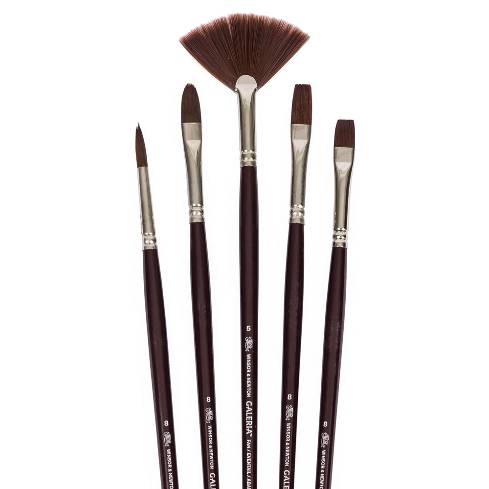 Winsor & Newton Galeria Uzun Saplı Sentetik Fırça Seti 1 (5'li)