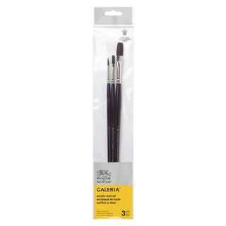 Winsor & Newton Galeria Uzun Saplı Sentetik Fırça Set 1 (3'lü)