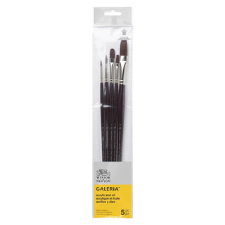 Winsor & Newton Galeria Uzun Saplı Sentetik Fırça Set 1 (5'li)