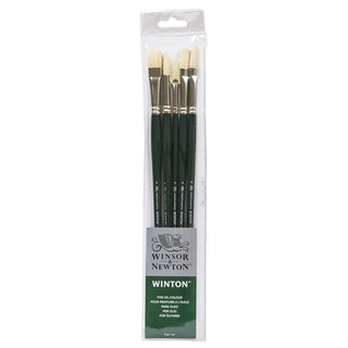 Winsor & Newton Winton Uzun Saplı Sert Kıl Fırça Seti (5'li)