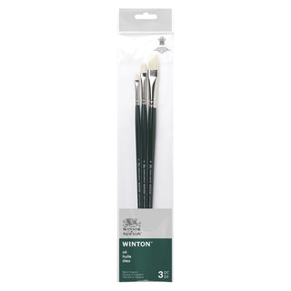 Winsor & Newton Winton Uzun Saplı Sert Kıllı Fırça Set 1 (3'lü)