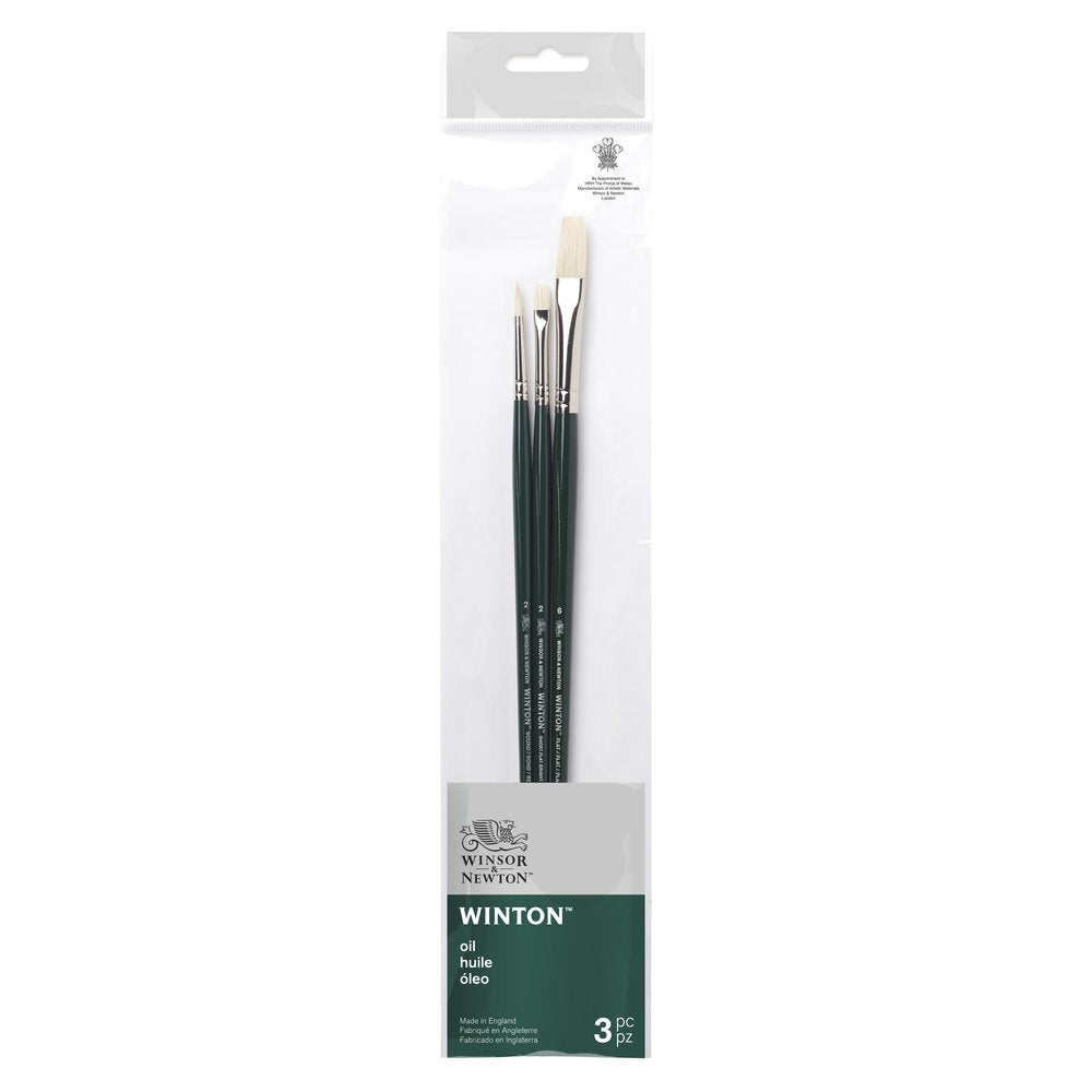 Winsor & Newton Winton Uzun Saplı Sert Kıllı Fırça Set 2 (3'lü)