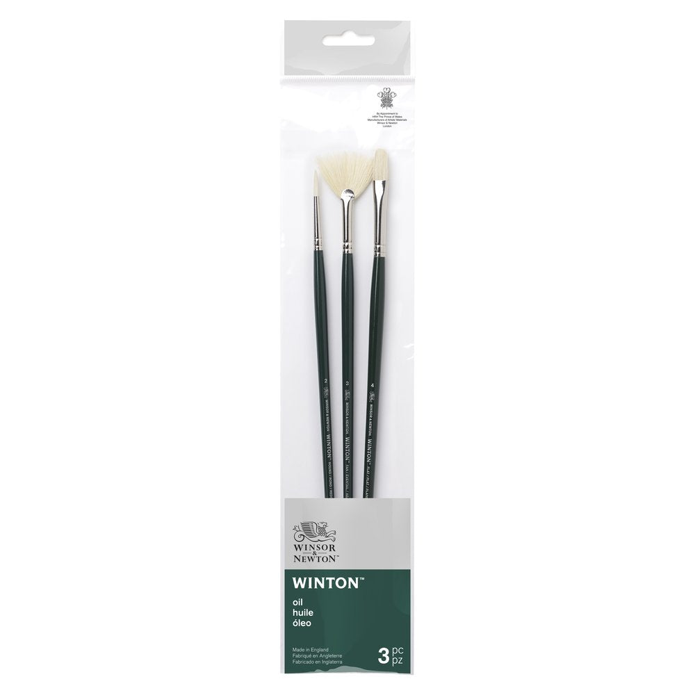 Winsor & Newton Winton Uzun Saplı Sert Kıllı Fırça Set 3 (3'lü)
