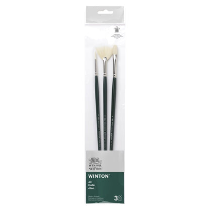 Winsor & Newton Winton Uzun Saplı Sert Kıllı Fırça Set 3 (3'lü)