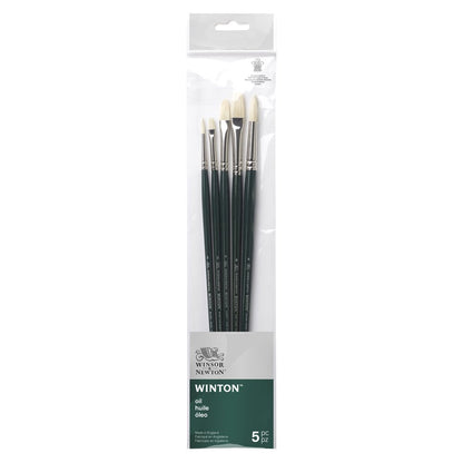 Winsor & Newton Winton Uzun Saplı Sert Kıllı Fırça Set 1 (5'li)