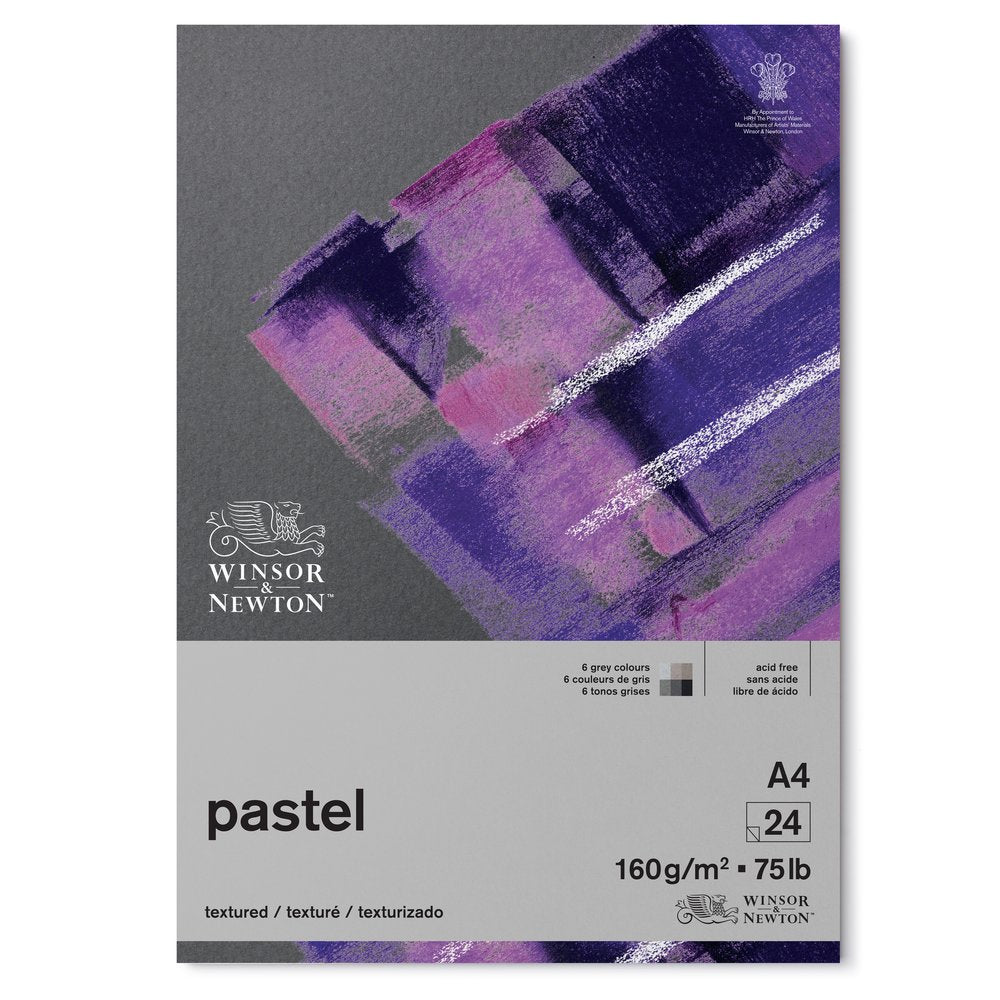 Winsor & Newton Pastel Bloknotu (Yapışkanlı) Gri Tonlu Naturel Dokulu 160gr 24 Sayfa A4 (21x29.7cm)