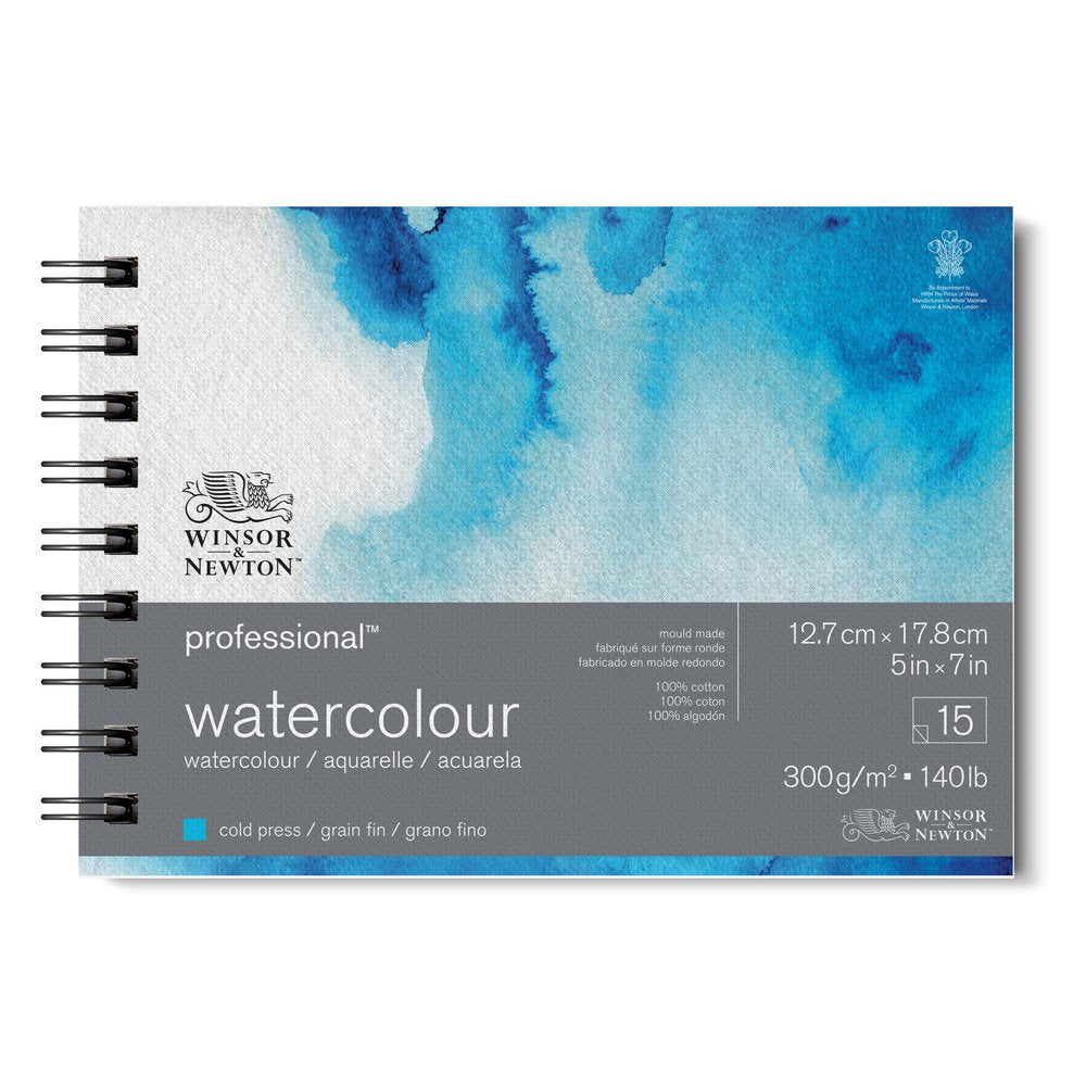 Winsor & Newton Professional Sulu Boya Bloknotu (Spiralli) Soğuk Baskı 300gr 15 Sayfa 13x18cm