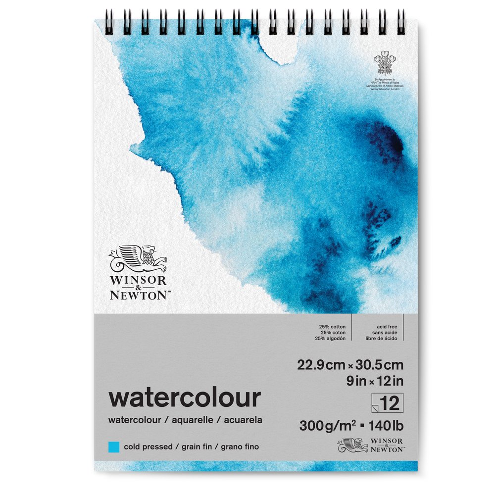 Winsor & Newton Sulu Boya Bloknotu (Spiralli) Soğuk Baskı 300gr 12 Sayfa 22.9x30.5cm