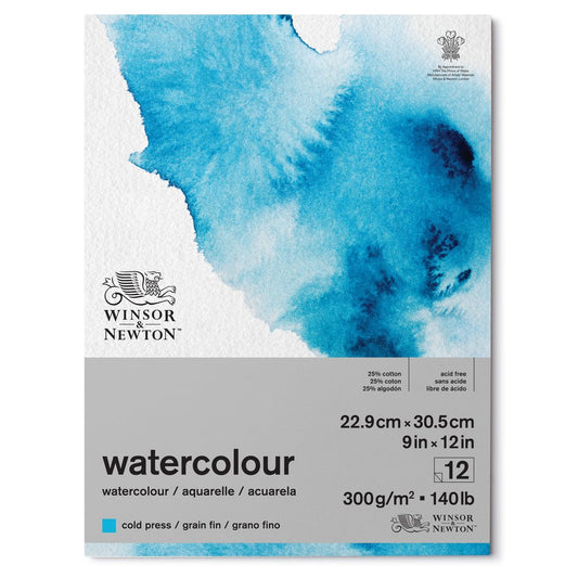 Winsor & Newton Sulu Boya Bloknotu (Yapışkanlı) Soğuk Baskı 300gr 12 Sayfa 23x31cm