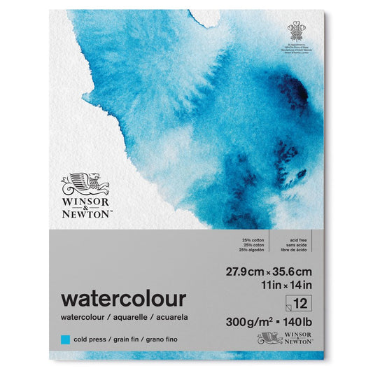 Winsor & Newton Sulu Boya Bloknotu (Yapışkanlı) Soğuk Baskı 300gr 12 Sayfa 28x36cm