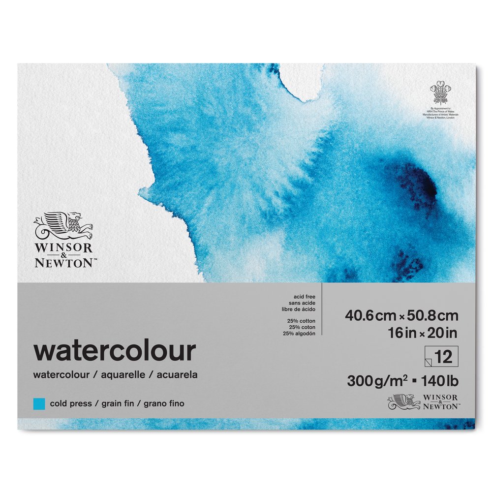 Winsor & Newton Sulu Boya Bloknotu (Yapışkanlı) Soğuk Baskı 300gr 12 Sayfa 41x51cm