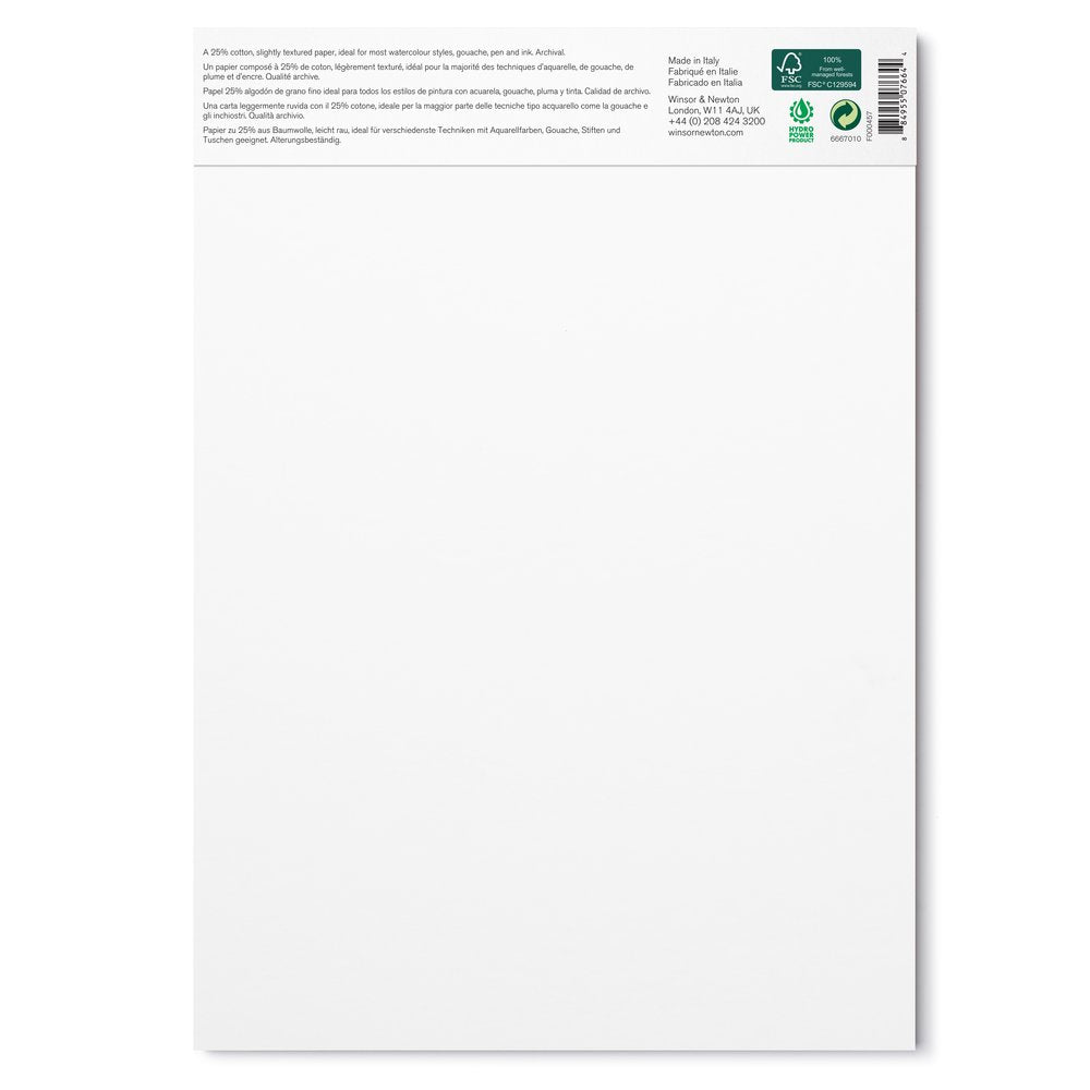 Winsor & Newton Sulu Boya Jumbo Bloknotu (Yapışkanlı) Soğuk Baskı 300gr 50 Sayfa A4 (21x29.7cm)