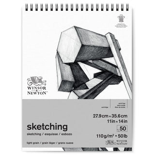Winsor & Newton Eskiz Çizim Bloknotu (Spiralli) Yatay Hafif Dokulu 110gr 50 Sayfa 28x36cm