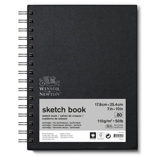 Winsor & Newton Eskiz Çizim Bloknotu (Spiralli) Siyah Hafif Dokulu 110gr 50 Sayfa 18x25cm