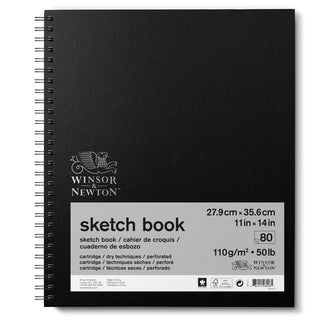 Winsor & Newton Eskiz Çizim Bloknotu (Spiralli) Siyah Hafif Dokulu 110gr 50 Sayfa 28x36cm
