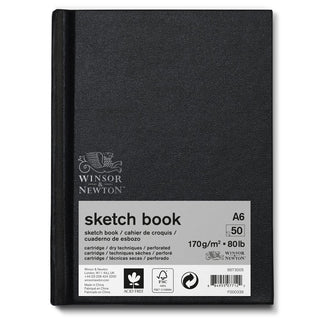 Winsor & Newton Eskiz Çizim Bloknotu (Sert Ciltli) Siyah Hafif Dokulu 170gr 50 Sayfa A6 (10.5x14.8cm)