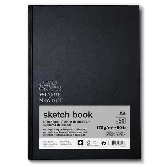 Winsor & Newton Eskiz Çizim Bloknotu (Sert Ciltli) Siyah Hafif Dokulu 170gr 50 Sayfa A4 (21x29.7cm)