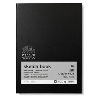 Winsor & Newton Eskiz Çizim Bloknotu (Sert Ciltli) Siyah Hafif Dokulu 170gr 50 Sayfa A3 (29.7x42cm)