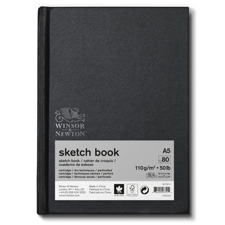 Winsor & Newton Eskiz Çizim Bloknotu (Sert Ciltli) Siyah Hafif Dokulu 110gr 80 Sayfa A5 (14.8x21cm)