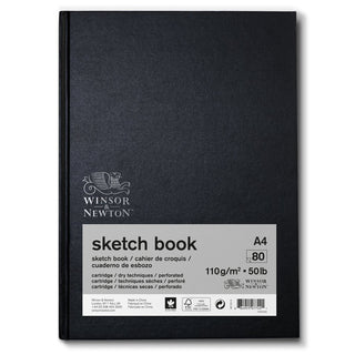 Winsor & Newton Eskiz Çizim Bloknotu (Sert Ciltli) Siyah Hafif Dokulu 110gr 80 Sayfa A4 (21x29.7cm)