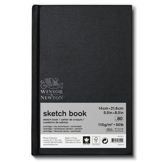 Winsor & Newton Eskiz Çizim Bloknotu (Sert Ciltli) Siyah Hafif Dokulu 110gr 80 Sayfa 14x22cm