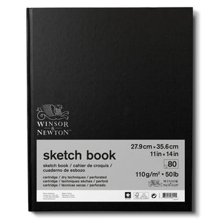 Winsor & Newton Eskiz Çizim Bloknotu (Sert Ciltli) Siyah Hafif Dokulu 110gr 80 Sayfa 28x36cm