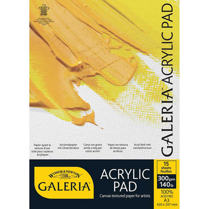 Winsor & Newton Galeria Acrylic Pad 300gr Akrilik Blok 15 Sayfa A3 (29.7x42cm)