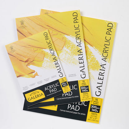 Winsor & Newton Galeria Acrylic Pad 300gr Akrilik Blok 15 Sayfa A4 (21x29.7cm)