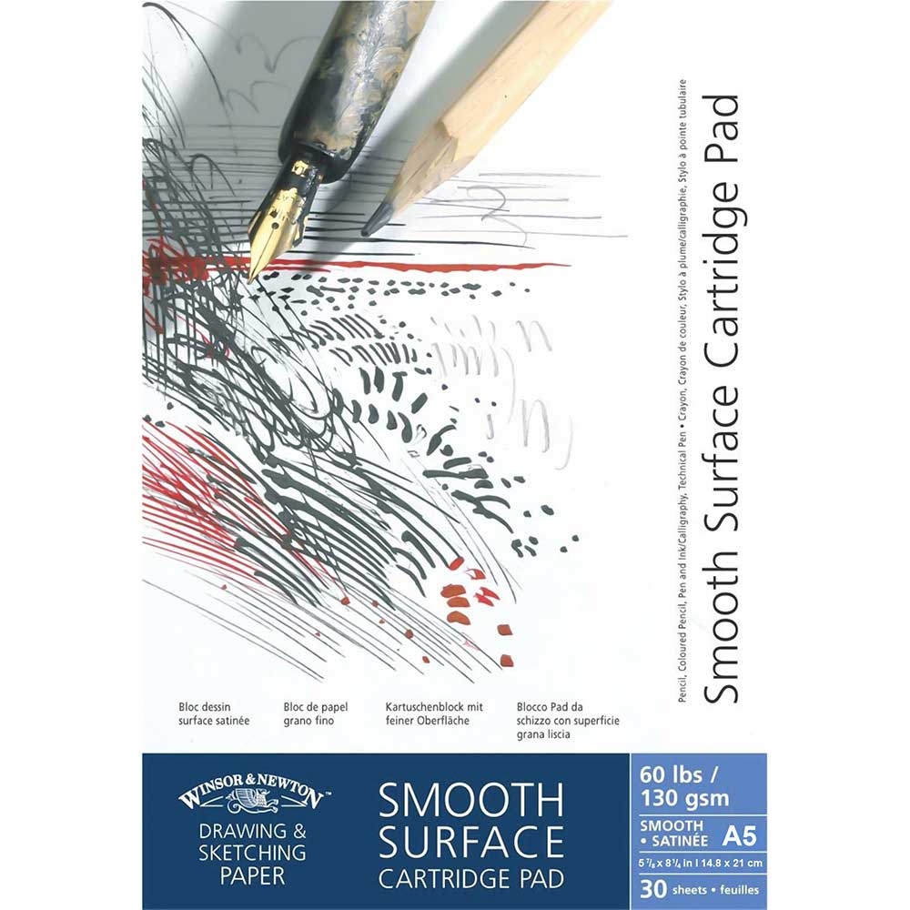 Winsor & Newton Smooth Surface Cartridge Pad 130gr Çizim Blok 30 Sayfa A5 (14.8x21cm)