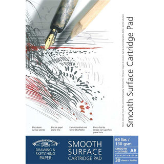 Winsor & Newton Smooth Surface Cartridge Pad 130gr Çizim Blok 30 Sayfa A5 (14.8x21cm)