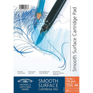 Winsor & Newton Smooth Surface Cartridge Pad 150gr Çizim Blok 25 Sayfa A6 (10.5x14.8cm)