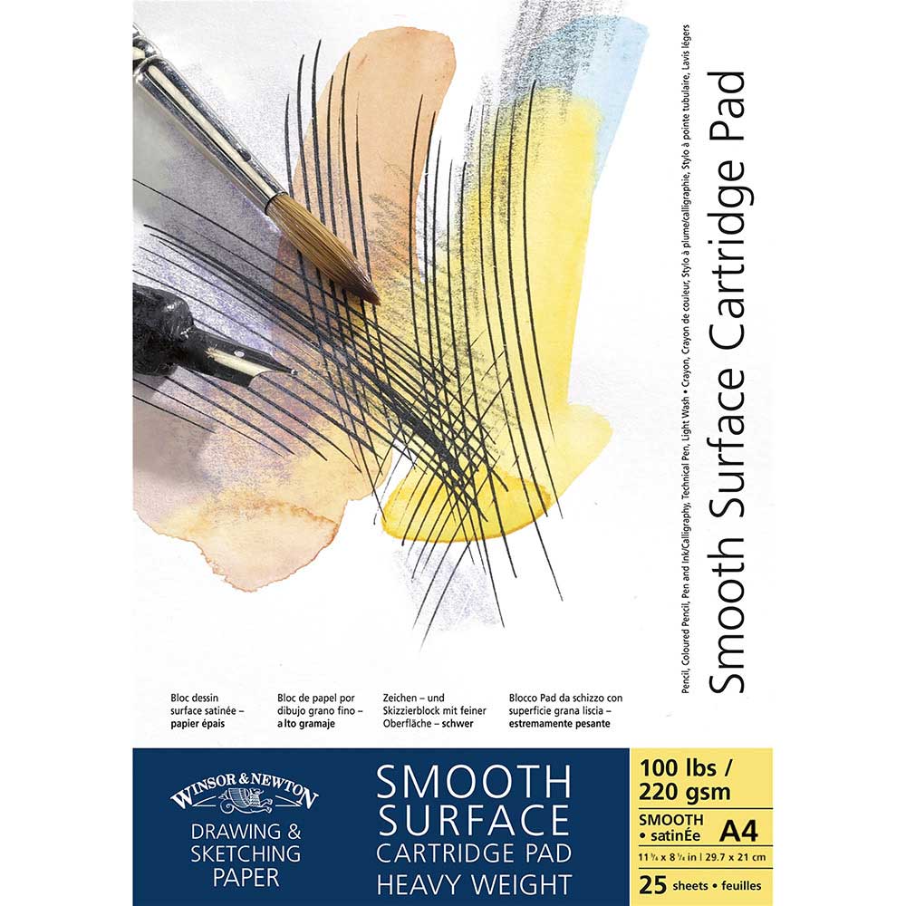Winsor & Newton Smooth Surface Cartridge Pad 220gr Çizim Blok 25 Sayfa A4 (21x29.7cm)