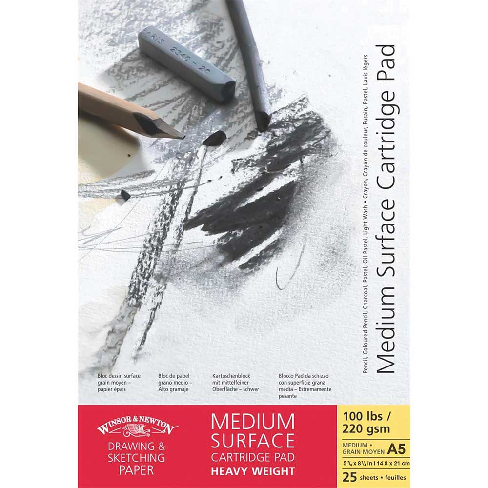 Winsor & Newton Medium Surface Cartridge Pad 220gr Çizim Blok 25 Sayfa A5 (14.8x21cm)